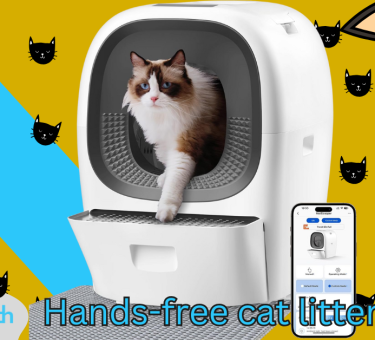 Hands-free cat litter box